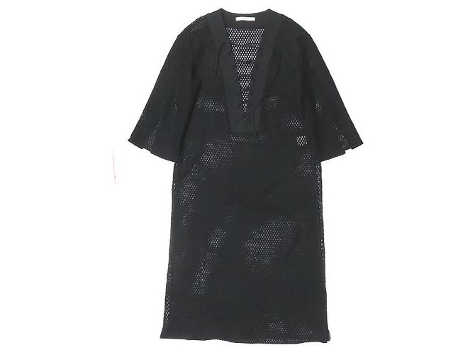 Autre Marque BAUME Schnürung Mesh-Kleid Schwarz