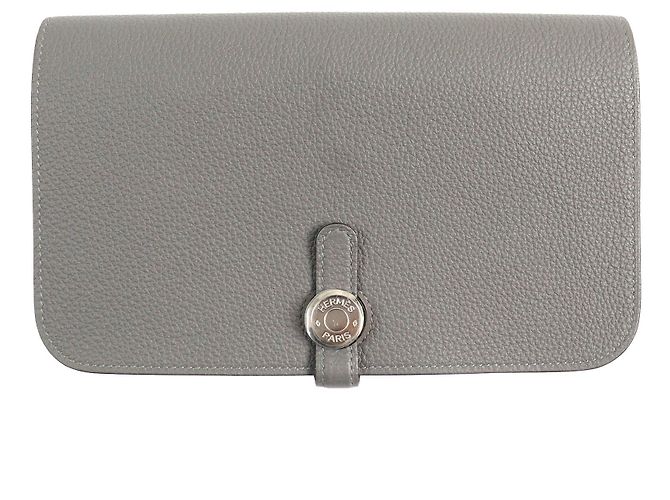 Hermès Hermes Dogon GM Duo Togo Wallet Grey