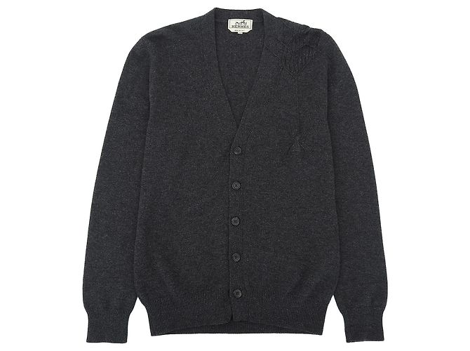 Hermès V-Ausschnitt Cardigan von Hermes Grau Anthrazitgrau