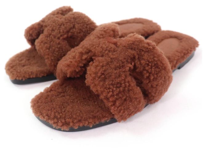 Mules Mouton Hermès Oran Marron
