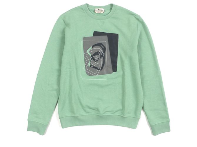 Hemdchenpullover aus Baumwolle mit Rundhalsausschnitt Hermès Grün 