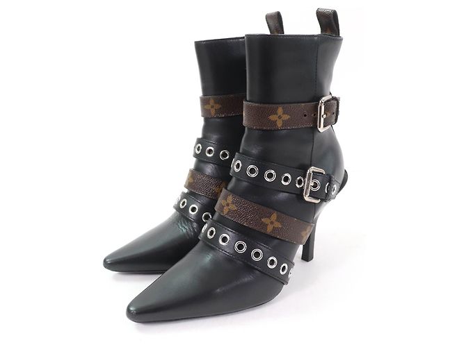 Botines de cuero Monogram Louis Vuitton Negro