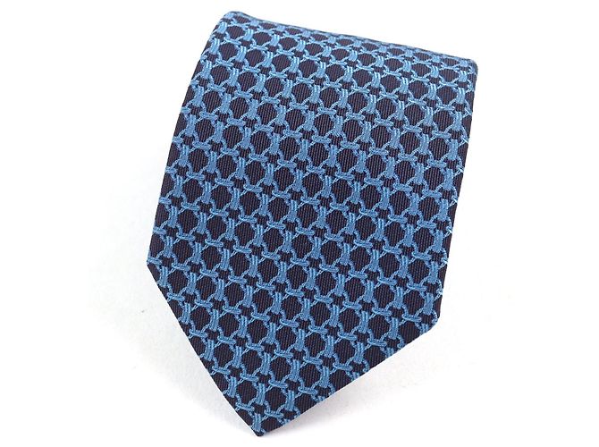 Hermès Hermes Cravate Silk Tie Blue Navy blue