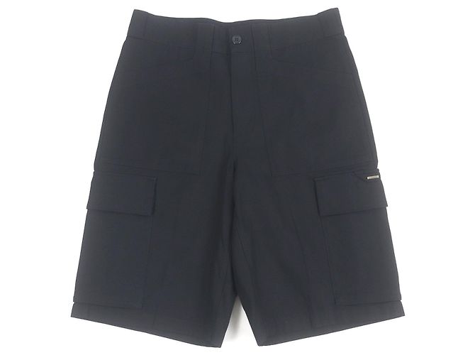 Louis Vuitton Logo Silver Plate Cotton Shorts Black