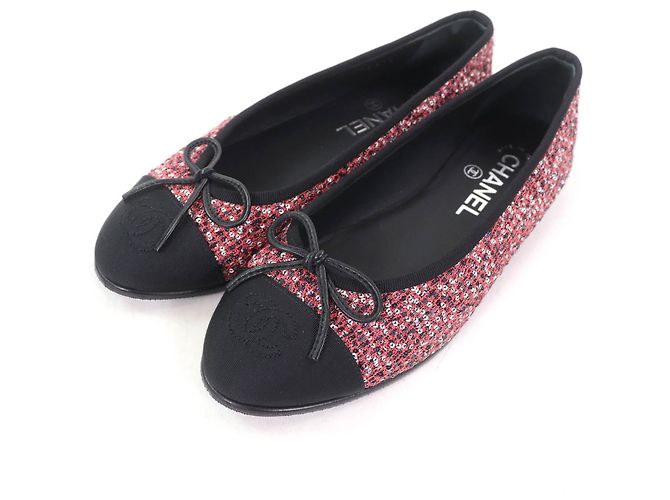 Timeless Chanel Sequin Ballet Flats Pink