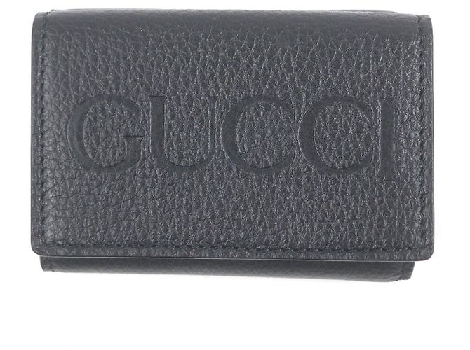 Gucci Tri-fold Leather Wallet Black