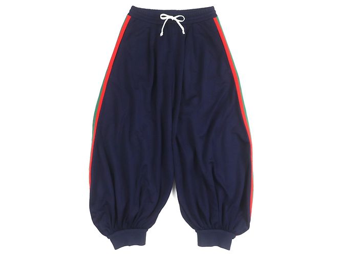 Gucci Balloon Technical Jersey Polyester Pants Blue Navy blue