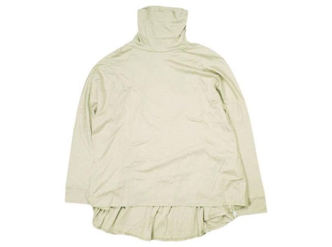 Autre Marque COGTHEBIGSMOKE ELYSE FLAIR TOP DE CUELLO ALTO Top de Rayón Algodón Beige Gris