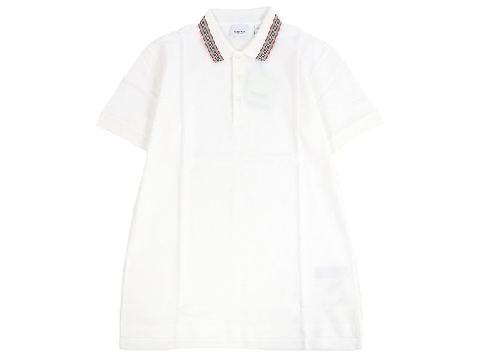 Polo de algodão com bordado do logo TB da Burberry Branco