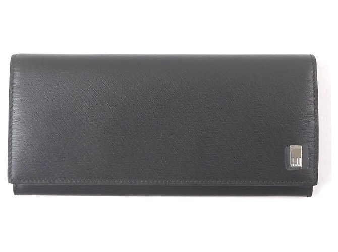 Alfred Dunhill Dunhill Sidecar Langer Geldbeutel aus Leder Schwarz
