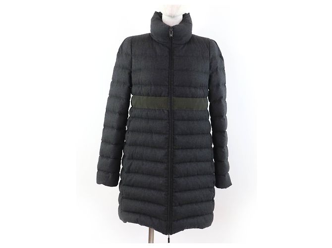 Moncler SOLOGNE Wool Down Coat Grey Dark grey