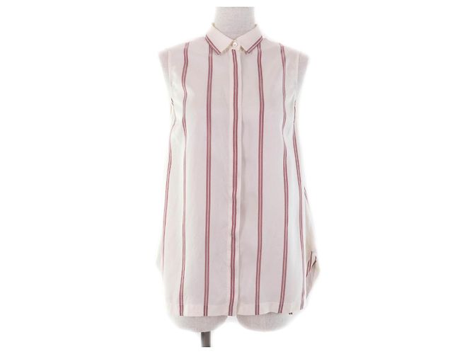 Autre Marque Camicia in seta a righe Brunello Cucinelli Beige Crudo