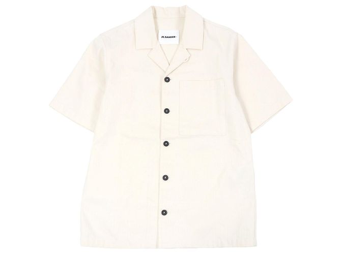 Camisa de algodão com padrão de espinha de peixe Jil Sander+ Bege Cru