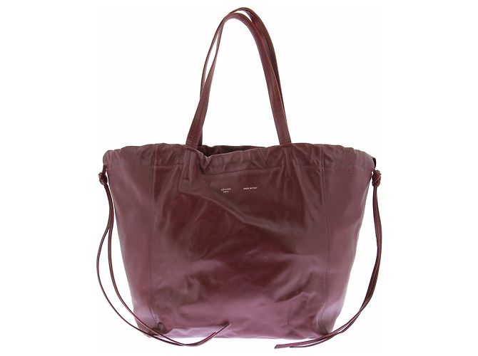 Céline Bolsa de couro bordeaux 'Coulisse'