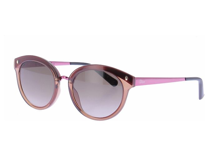 Dior Sonnenbrille aus camel-farbenem Kunststoff und roséfarbenem Metall Kamel