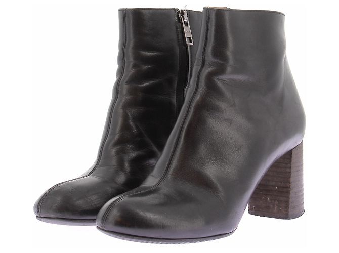 Chloé Botas baixas pretas de couro Preto