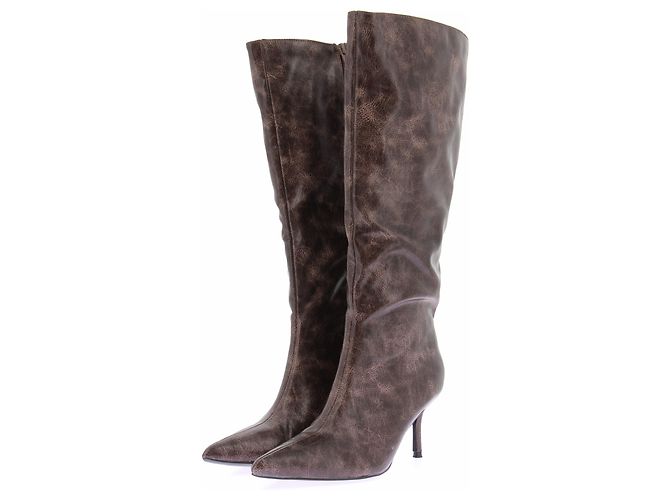 Autre Marque Botas altas marrones de cuero Castaño