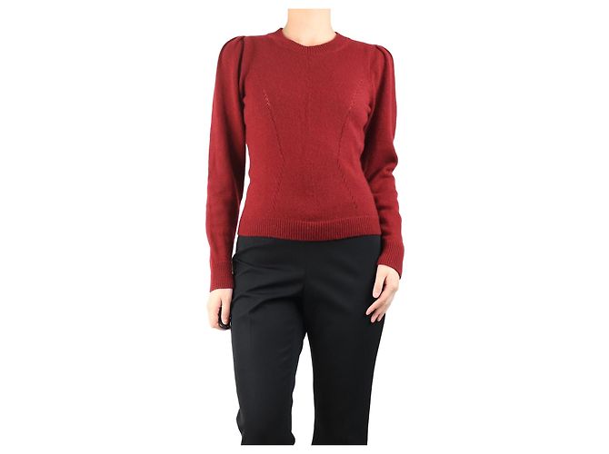 Autre Marque Weinfarbener Kaschmirpullover - Größe S Rot 