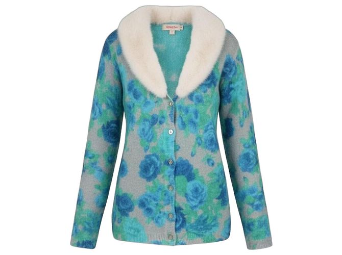 Chic Cardigan von BLUMARINE! MIT MINK! Größe 42IT Mehrfarben