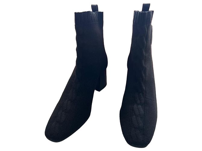 Hermès Volver Jenna 60 Black Cloth Ankle Boots