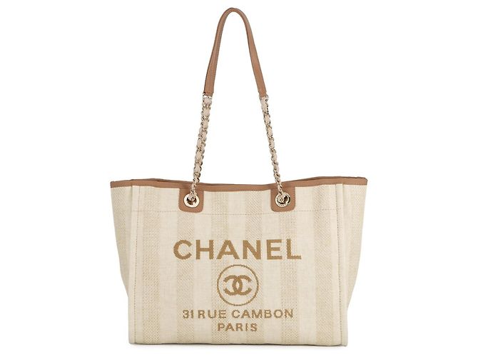 Chanel Deauville Medium Tote Bag Beige