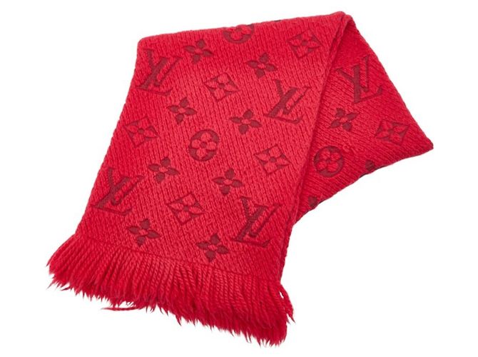 Sciarpa Logomania Monogram Louis Vuitton Rosa Rosso 