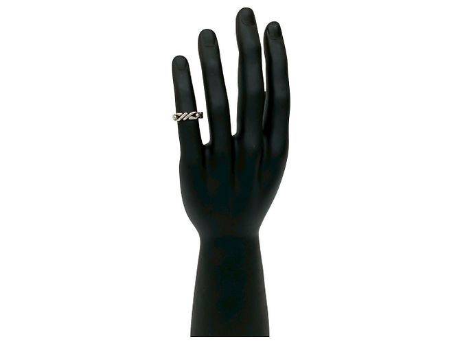 Ring Hermès Anillo de plata con motivo de cadena HERMES