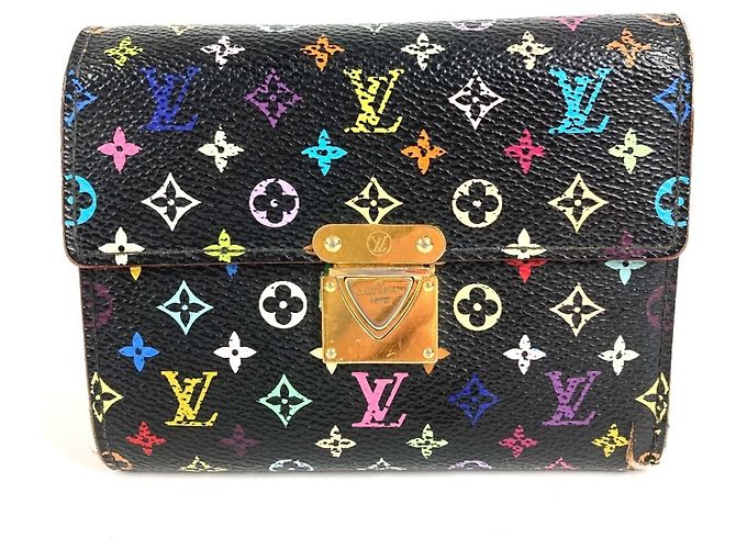 Louis Vuitton Monogram Multicolore Portefeuille Koala Compact Wallet Black Multiple colors
