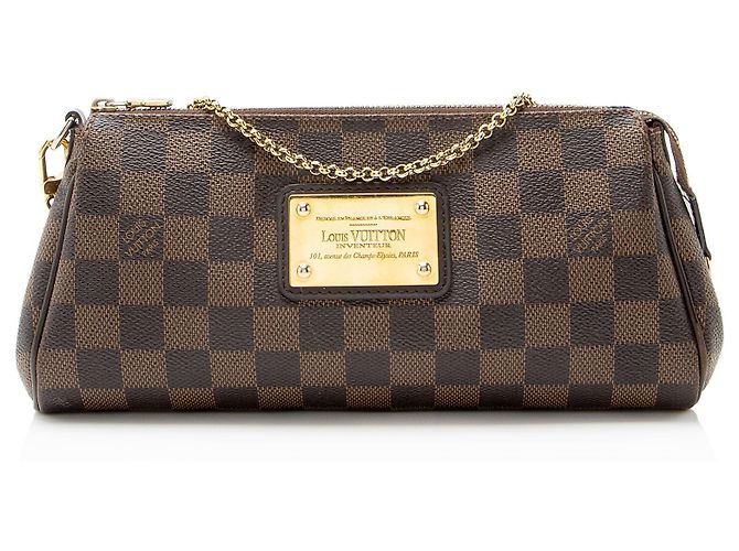 Clutch Eva Damier Ebene Louis Vuitton Castaño