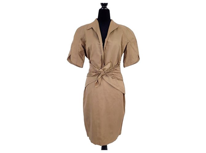 Thierry Mugler brown suit with short sleeve jacket