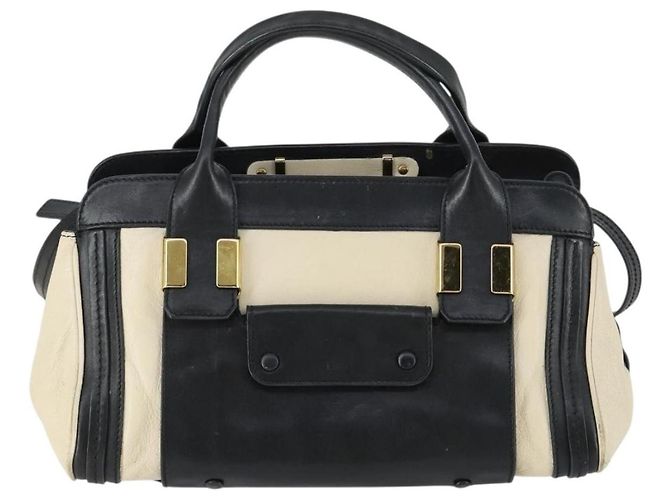 Chloé Bolsa de couro Chloe Alice média Branco