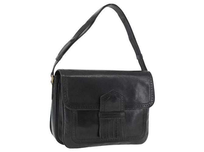 Borsa a Spalla in Pelle Nera e Oro Auth fm5080 di SAINT LAURENT Nero D'oro