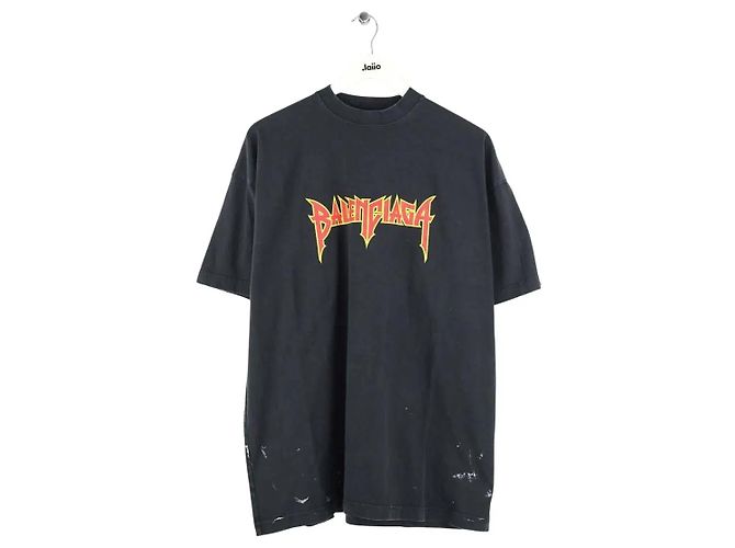 Balenciaga Camiseta de algodón negra Negro