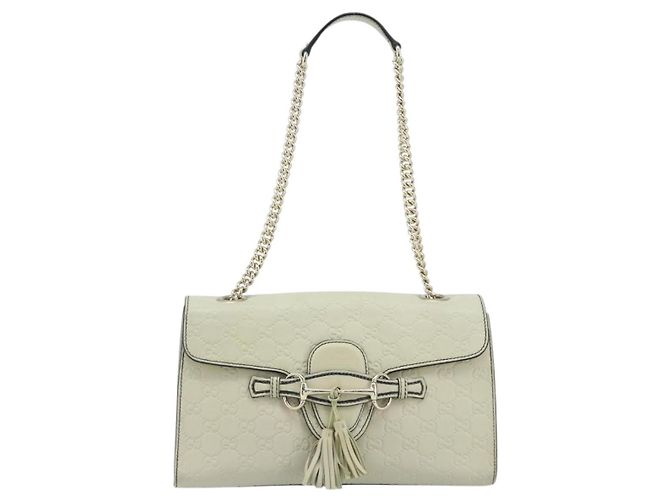 Gucci Emily Chain Flap Guccissima Leather Medium Beige