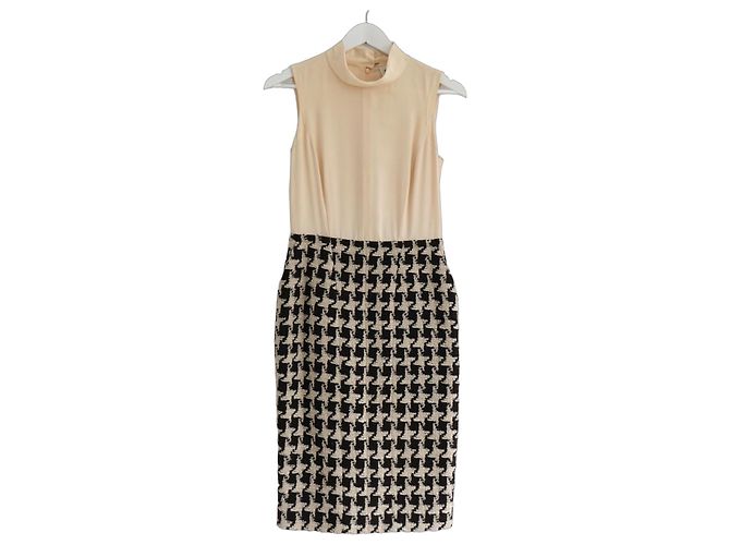 Vestido 'Paris-Moscou' em pied-de-poule Pre-Fall 2009 da Chanel Marrom