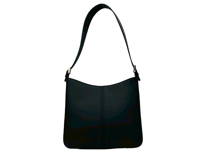 Burberry Nova Check Leder Schultertasche Schwarz