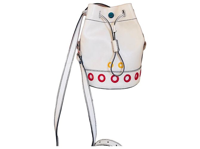 Sac seau en cuir blanc Kenzo