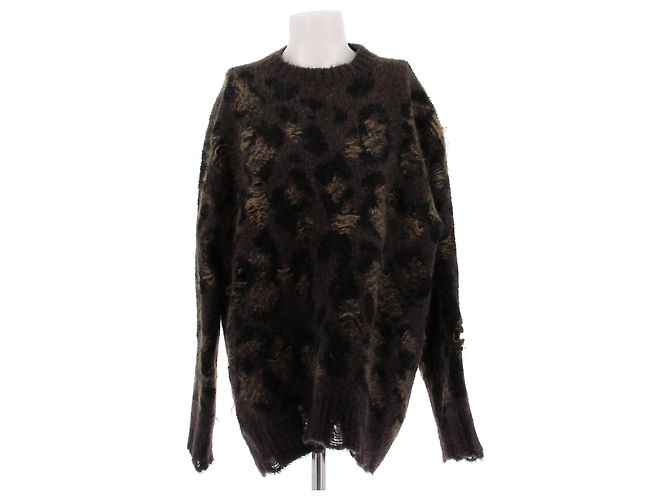 Junya Watanabe Pull imprimé en laine Marron