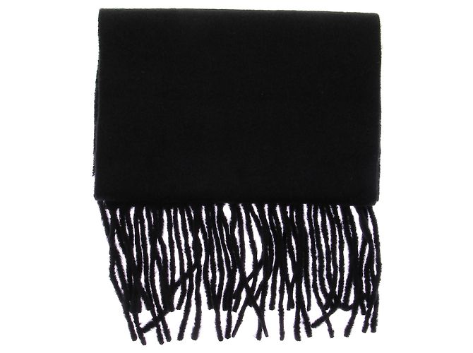 Autre Marque Bufanda negra con flecos de alpaca Negro