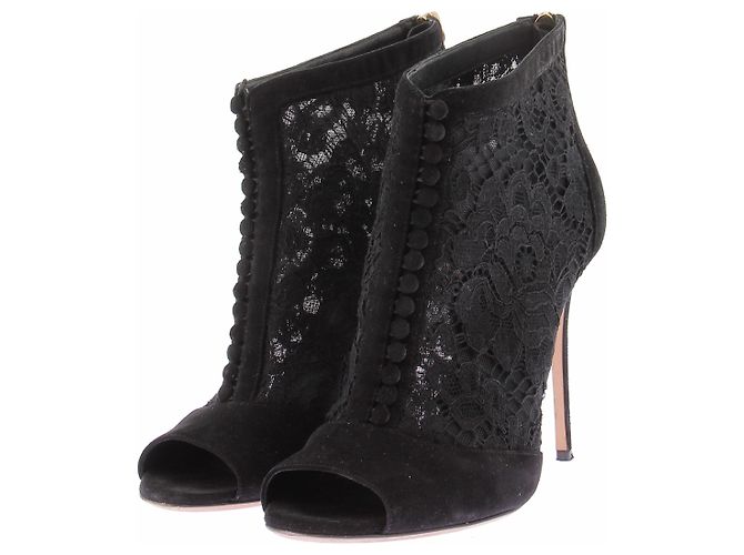 Dolce & Gabbana Botas "Keira" abiertas de encaje Negro