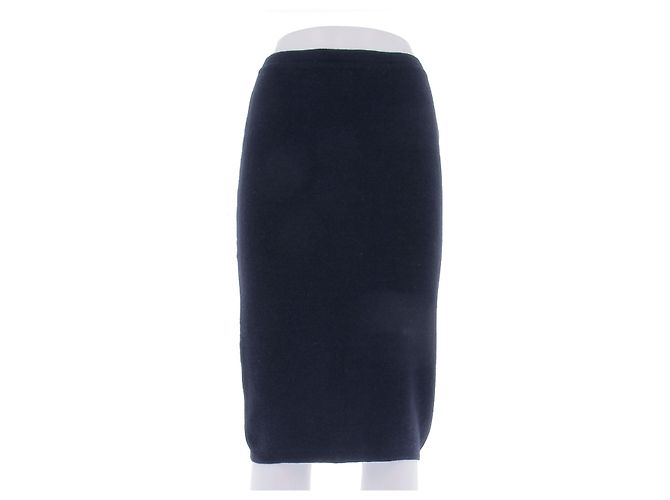 Alaïa Marine Rock aus Wolle und Alpaka Marineblau