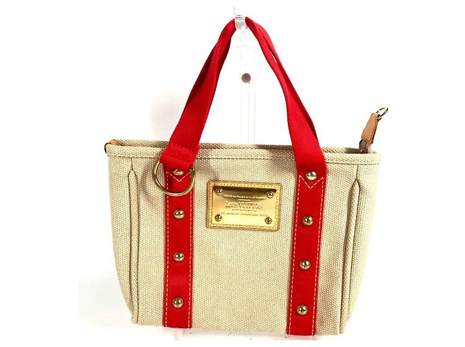 Borsa Tote Louis Vuitton Antigua Cabas PM Rosso Beige