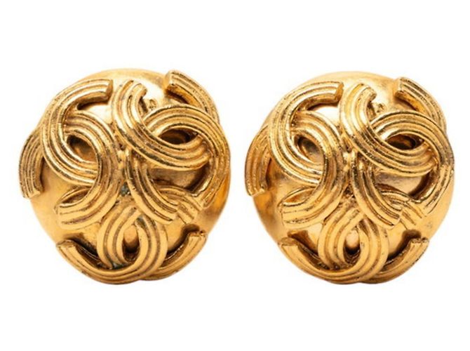 Timeless Orecchini a clip vintage Chanel Coco Mark D'oro