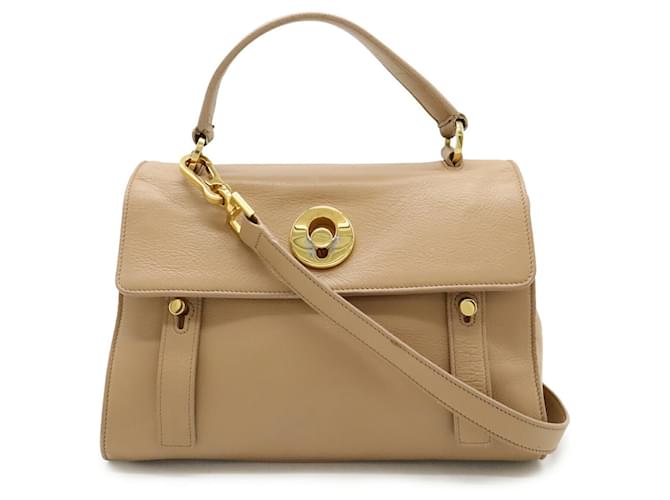 Borsa a mano/spalla in pelle rosa beige Yves Saint Laurent 