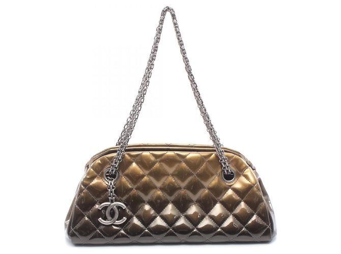 Sac à main bowling mini Matelassé Chanel Kaki
