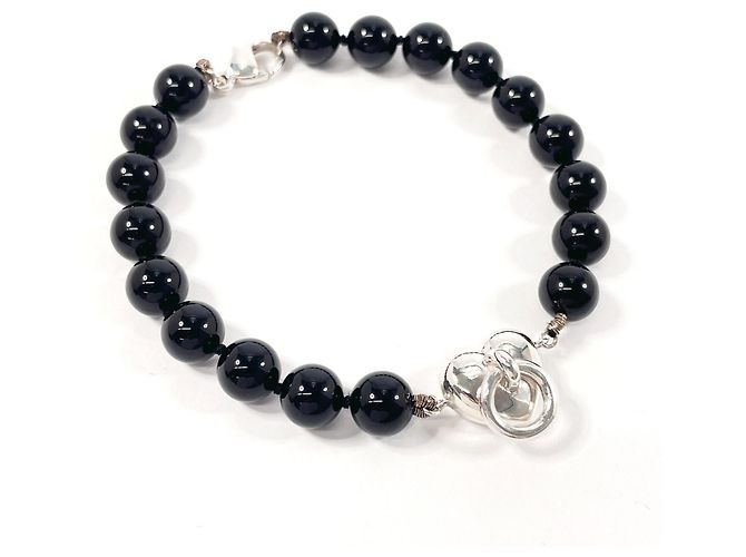 Tiffany & Co Pulsera charm Knock en forma de corazón Tiffany Negro Plata