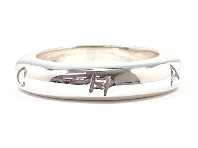 Timeless Chanel Vintage Logo Ring aus Silber 925