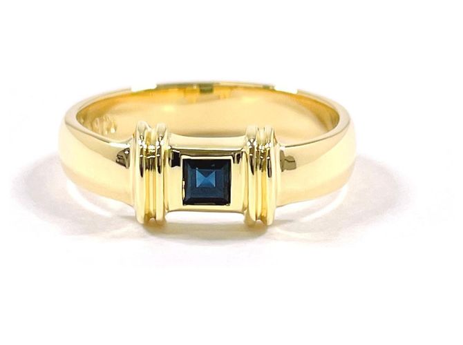 Anillo de oro amarillo de 18K con zafiro de Tiffany & Co. Azul Dorado