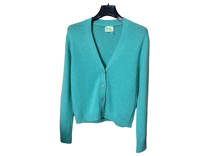 Autre Marque Future Cardigan aus grünem Kaschmir XS