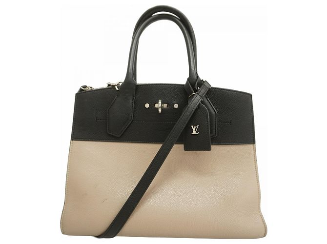 Borsa City Steamer MM Louis Vuitton Nero Beige